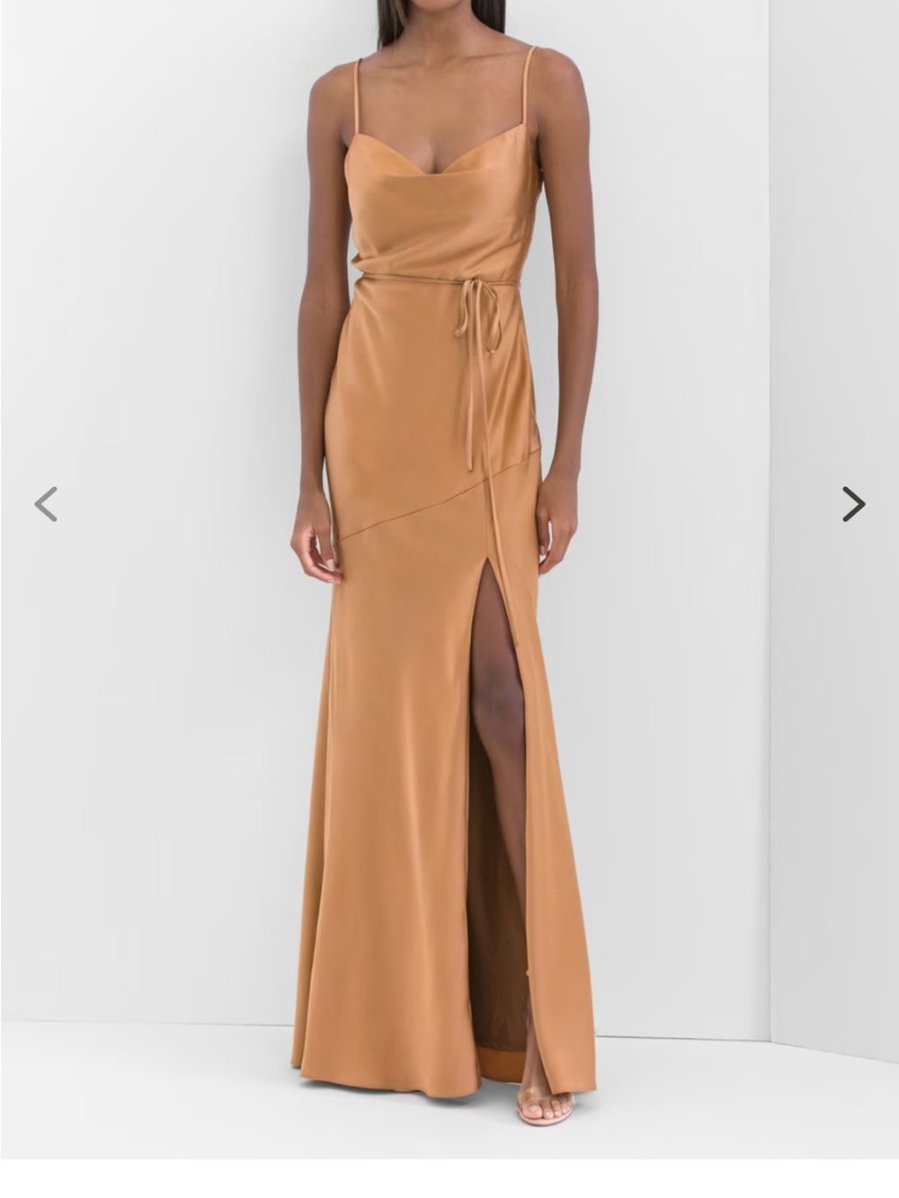 Watters Everly satin caramel gown - Picture 3 of 8